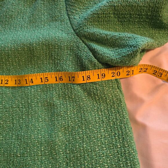 Womens bejeweled neckline jade green bubble sleeve top size medium Vintage Charm - Picture 9 of 10